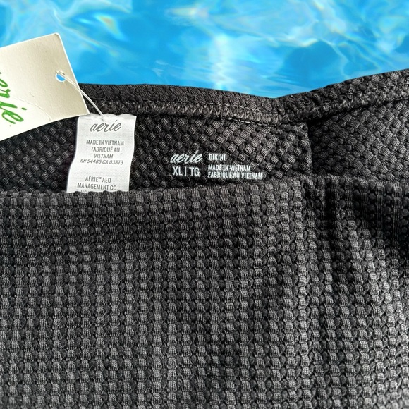 Aerie Black Textured Swim Bottom - Picture 2 of 4